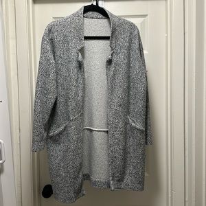 Zara boucle gray sweater cardigan size L